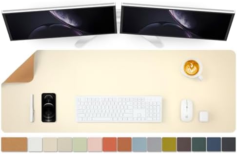 Large Cork Desk Mat - 47.2"x 17" Desk Pad for Office and Home - Ideal for Large Mouse Pad and Desk Mats on Top of Desks(Beige) by HOMIEAZICOZI