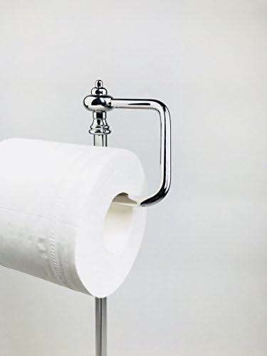 SunnyPoint Bathroom Free Standing Toilet Tissue Paper Roll Holder Stand with Reserve Function, Chrome Finish - Image 6