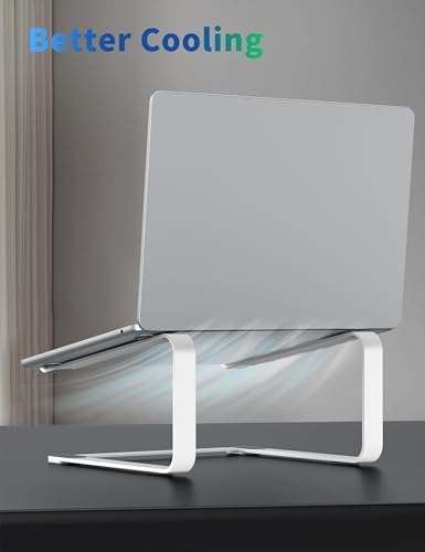SOUNDANCE Laptop Stand for Desk, Metal Riser, Fits 12-17.3 Inch, White - Image 5