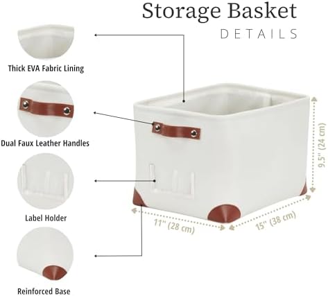 DECOMOMO Storage Bins, Large Fabric Storage Baskets for Shelves 3 Pack - Image 3
