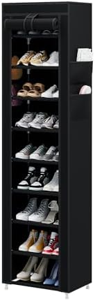 Calmootey 9-Tier Shoe Rack Organizer with Dust Cover for Bedroom, Entryway by Calmootey