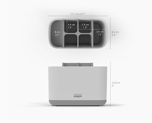 Joseph Joseph EasyStore Stainless-Steel Toothbrush Holder Bathroom Storage Organizer Caddy, Large - Image 2