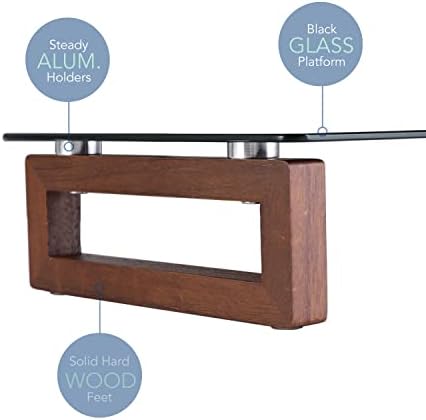 YEOUX Multi-Purpose Desktop Stand - 17.0" x 9.0" x 3.5" (Black & Walnut) - Image 6