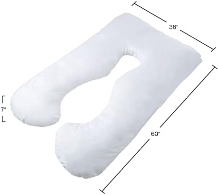 Lavish Home Pregnancy Pillow, Body Cushions for Adults, White, 60” x 38” - Image 5