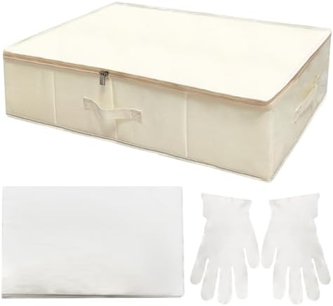 Wedding Dress Storage Box Kit - Rectangular with 40 Sheets Acid-Free Tissue Paper & Microfiber Gloves by Sibosen