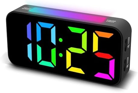 Topski Loud Alarm Clocks for Bedrooms Heavy Sleepers, Digital Bedside Clock by Topski