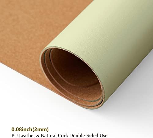 Cork Desk Mat - Dual-Sided Desk Pad for Office and Home - Desk Organization and Accessories - Ideal for Large Mouse Pad and Desk Mats on Top of Desks(Light Green,36"x 17") - Image 3