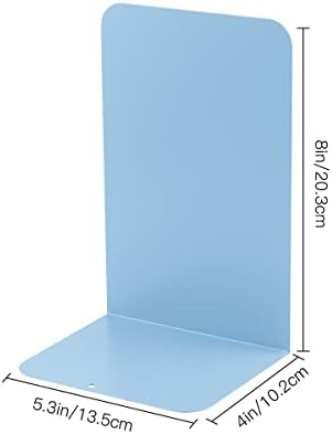 MSDADA Bookends, Book Ends for Book Shelves, Book Ends for Heavy Books,Metal Bookend Supports, Modern Minimalist Style Bookend, Light Blue(4Pairs) - Image 2