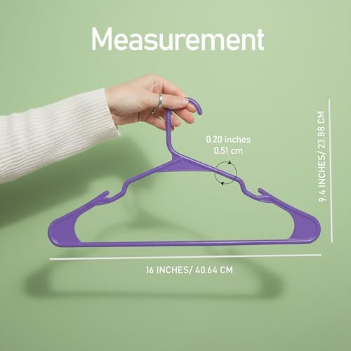 Utopia Home Plastic Hangers 50 Pack – Space Saving Clothes Hanger Purple - Image 2