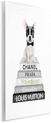 French Bulldog Fashion Books, 13 x 19 Inch Mounted Print on Wall Plaque - Image 2