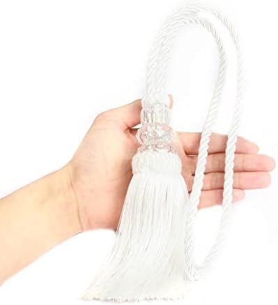 4 Pack Curtain Tiebacks with Tassel, White - Image 3