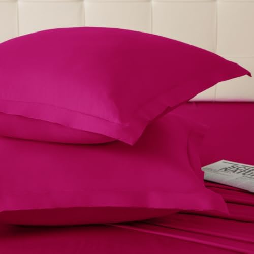 Homiest Hot Pink Euro Sham Covers 24x24 Inch, Set of 2, Wide Flange - Image 5