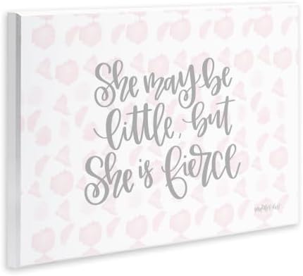 The Kids Room by Stupell She May Be Little But She Is Fierce Pink Watercolor Pattern, 10 x 15, Proudly Made in USA - Image 2