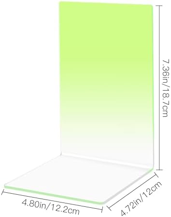 Honagu Book Ends, Acrylic Bookends, Clear Book End for Shelves, Desk Book Organizer, Book Stopper, Book Holder Stand Decorative for Heavy Books, CDs, Video Games (2 Pair/4 Pieces, Gradient Yellow) - Image 2