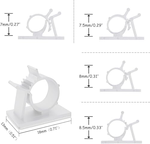 Viaky 30Pcs Self-Adhesive Cable Clips White,Adjustable Cable Organizer Clip - Image 5