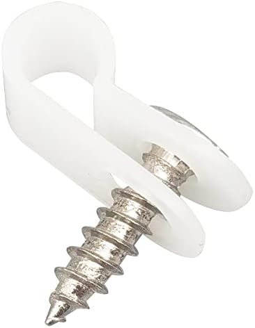 Cable Clamp R-Type Cable Clip Wire Clamp 3/16" Nylon Screw Mounting Cord Fastener Clips with Screws for Wire Management - White - 50 Pcs - Image 5