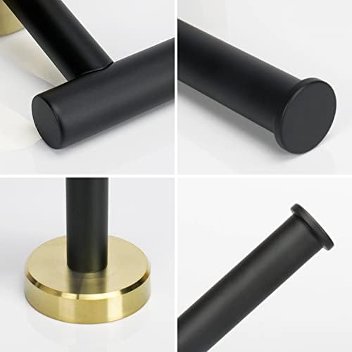 NearMoon Bathroom Toilet Paper Holder, Premium SUS304 Stainless Steel Rustproof Wall Mounted Toilet Roll Holder for Bathroom, Kitchen (1 Pack, Black and Gold) - Image 5