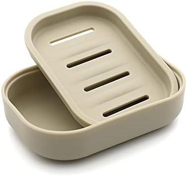 Plastic Soap Dish, Container, Keeps Soap Dry,Easy Cleaning,Drain, Khaki - Image 2