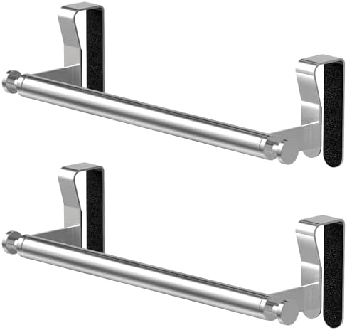 STWWO Brushed Over Cabinet Towel Holder for Kitchen Cabinet Doors, 2 Pack by STWWO