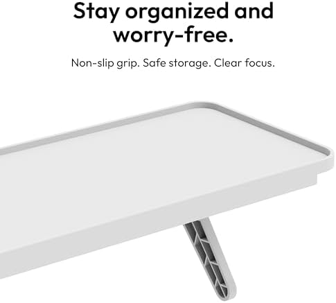 Pixio 12 inch White Monitor Storage Top Shelf - Adjustable Platform, Universal Fit, Holds Up to 13lbs, Works on TV, Flat, Curved Monitors, Storage for Webcams, Clocks, Phone, Figures - Image 5