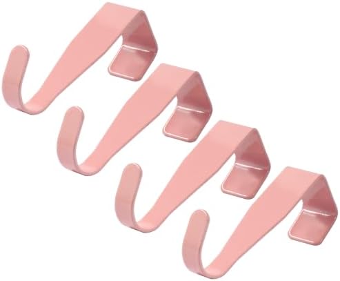 Hordion 4Pack Over Cabinet Door Hook, Pink Carbon Steel Hanger Hook - Image 2