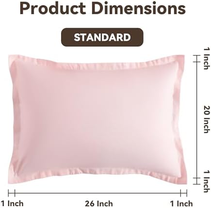FLXXIE Microfiber Standard Pillow Shams Set of 2, Blush Pink - Image 4