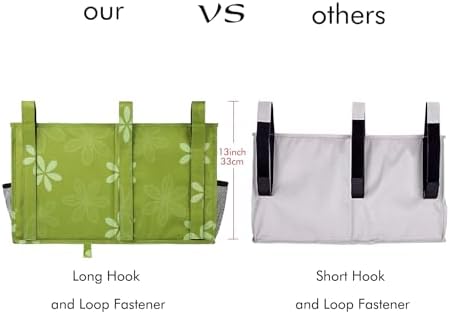 Surblue Caddy Hanging Organizer Bedside Storage Bag for Bunk and Hospital Beds, Flower, L - Image 3