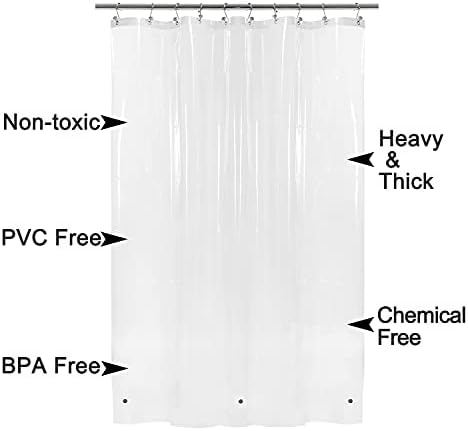 Barossa Design Small Shower Curtain or Liner for Shower Stall, Clear, 36x72 - Image 2