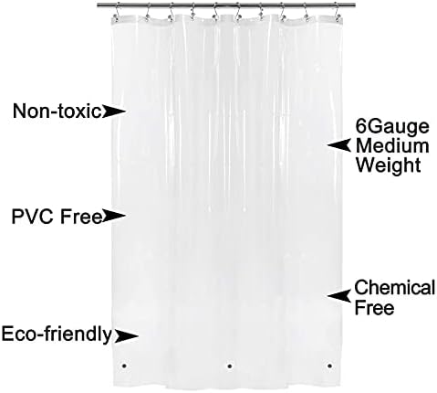 Barossa Design Narrow Shower Curtain Liner for Small Stall, Clear, 32x72 - Image 4