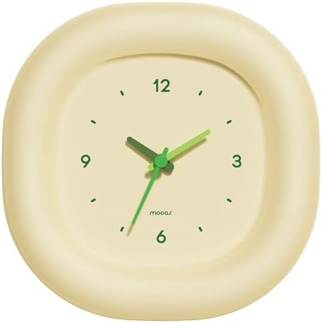 mooas Cute Mini Analog Marshmallow Clock 6.9 Inch Battery Operated (Yellow) by mooas