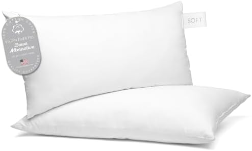 Digital Decor 100% Cotton Fabric Luxury Hotel Pillows King Size Set of 2, Cooling Down Alternative Bed Pillows for Sleeping, Hypoallergenic Soft Pillows for Side & Back, Made in USA, 36" x 20" by DigitalDecor