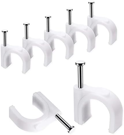 Abnii Cable Nails Clips, 100 Pcs, 10mm, Wire Wall Clips, White by Abnii