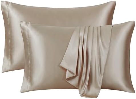 Ersmak Satin Pillowcase Standard Set of 2, 20" x 26" Ultra Soft & Silky Satin Pillow Cases for Hair and Skin, Wrinkle Fade Resistant Pillow Covers with Envelope Closure (Sand) - Image 2