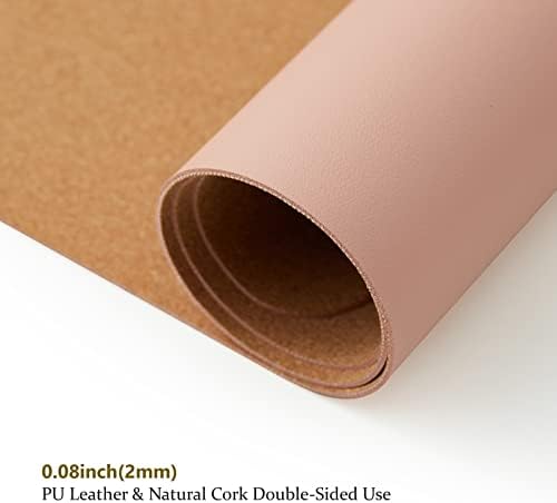 Large Cork Desk Mat - 47.2"x 17" Desk Pad for Office and Home - Ideal for Large Mouse Pad and Desk Mats on Top of Desks(Pink) - Image 3