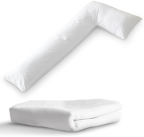 Cheer Collection White Pillowcase for L Shaped Pillow by CheerCollection