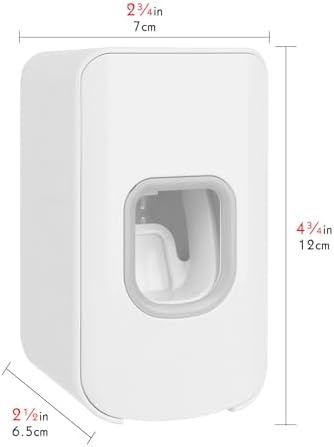 2 Slot Toothbrush Holder and Toothpaste Dispenser Wall Mounted, Automatic Toothpaste Squeezer, 2 in 1 Tooth Brush Toothpaste Organizer for Shower (White 2pack) - Image 2