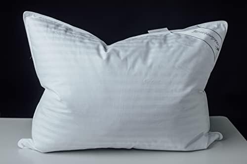 Goose Down Feather Soft Pillows One Pillow 100% Cotton Supportive Bed Pillow Stripe White Color Standard Size 20x26 inch by Eastwarmth