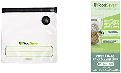 FoodSaver Reusable Gallon Vacuum Zipper Bags, Vacuum Zipper Storage Bags and Accessories (8 Count) by FoodSaver