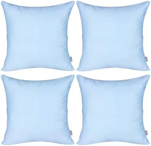 Thmyo 4-Pack 100% Cotton Solid Decorative Throw Pillow Case 18x18inch by Thmyo