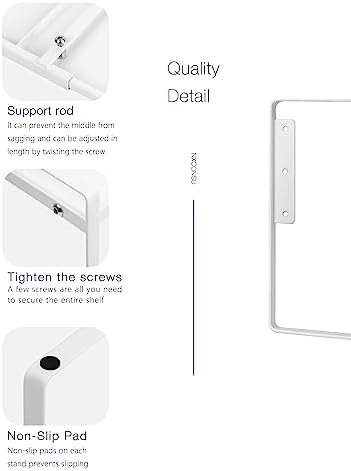 Nxconsu Cabinet Shelf Riser, Adjustable Cabinet Organizer, 12" Deep White - Image 4