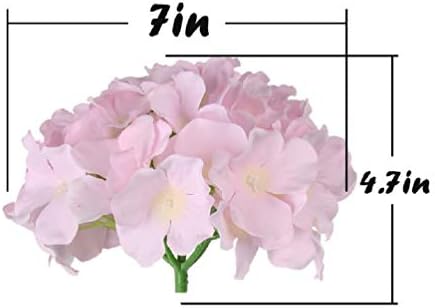 Silk Hydrangea Heads Artificial Flowers Heads with Stems for Home Wedding Decor,Pack of 10 (Pink) - Image 4
