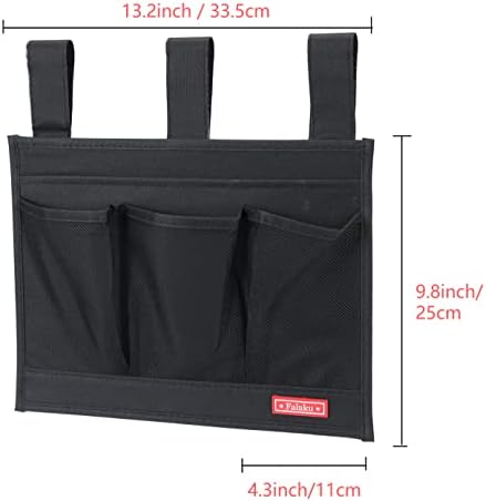 Hanging Bedside Caddy,Bedside Organizer Caddy for Bed Rails(4 Pockets-Black) - Image 4