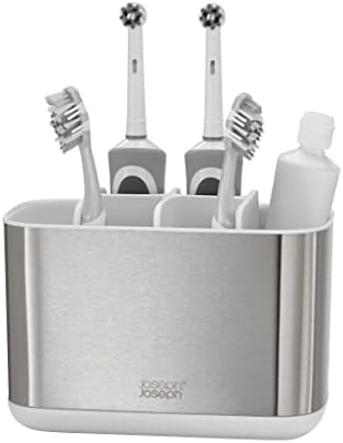 Joseph Joseph EasyStore Stainless-Steel Toothbrush Holder Bathroom Storage Organizer Caddy, Large by Unknown