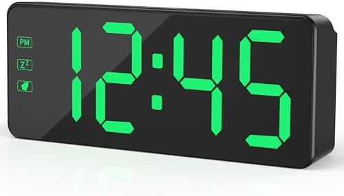 KWANWA Alarm Clock for Heavy Sleepers - 2.4" Super Bright LED with 3-Stage Dimming, 7-Min Snooze, Anti-Power Outage Design/Battery Backup (UL Adapter + 59" Charging Cable Included) by KWANWA