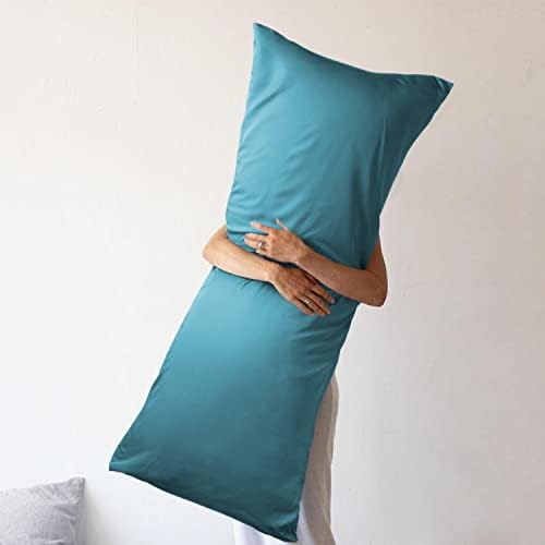 WishSmile Cooling Body Pillow Cover Pillowcase King Pillow Cases Set of 1,Hair and Skin Friendly,Teal,20x54 inches - Image 5