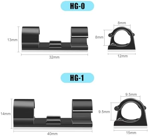XHF 35pcs Large Self Adhesive Cable Clips Black,Wire Clips Cable Management Wire Organizer Cord Holder for Under Desk, Car, Wall, TV PC Ethernet Cable - Image 3