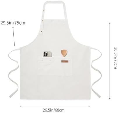 Tosewever Art Aprons for Women Painting Pottery Baking, Mens Buckle Straps Kitchen Apron with Pockets for Chef Cooking - Image 5