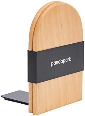 Pandapark Wood Bookends,Non-Skid Bookend for Shelves,Heavy Duty Bookends,Book Stand for Books/CDs,1 Pair - Image 3
