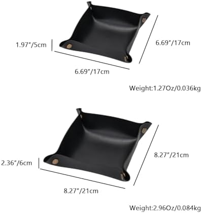 Canvas Storage Tray Cotton Key Catchall Stylish Organizer for Small Items Lightweight Design (Black,Large) - Image 2
