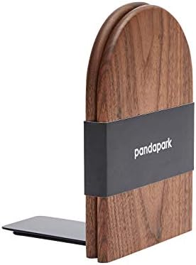 Pandapark Wood Bookends,Non-Skid Bookend for Shelves,Heavy Duty Bookends,Book Stand for Books/CDs,1 Pair - Image 3